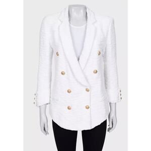 Balmain White Double-Breasted Jacket Sz.M/FR38